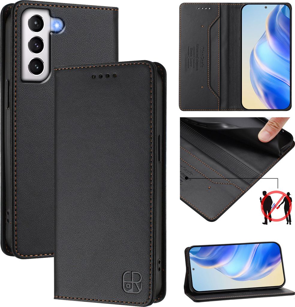 Lederhülle für Samsung Galaxy S21 5G Hülle Flip Brieftasche Produktbild 