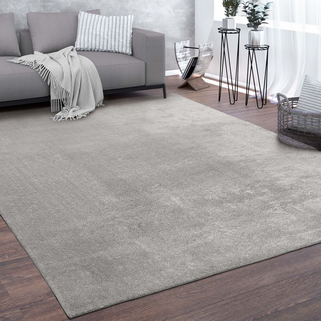 Waschbarer Teppich Wohnzimmer Kurzflor Einfarbiger Moderner Produktbild 