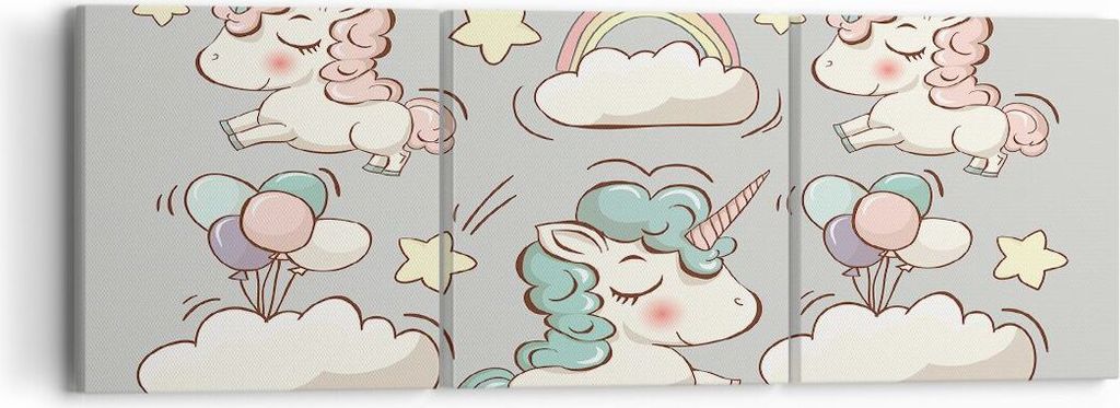 Bild auf Leinwand - Leinwandbild - Wolke Tapete Einhorn Produktbild 