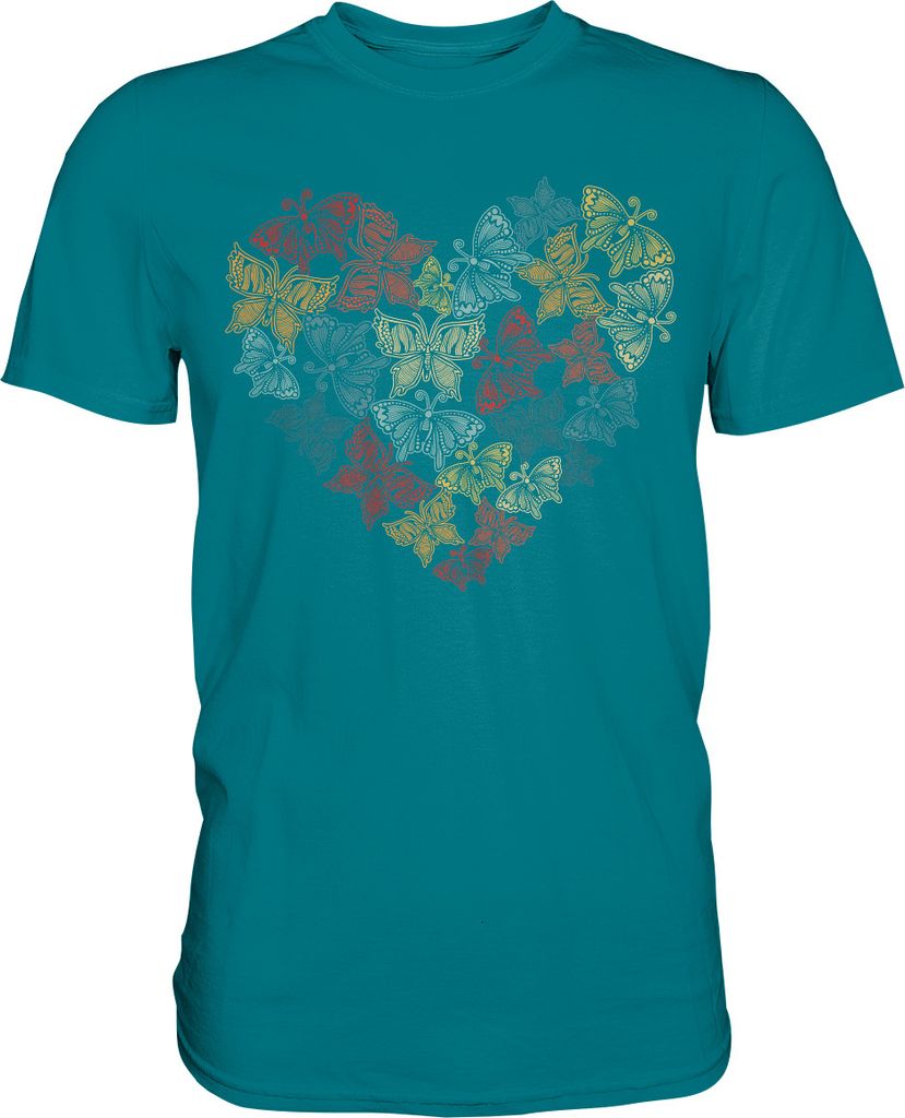Frauen Schmetterling Herz T-Shirt – Diva Blue / S Produktbild 