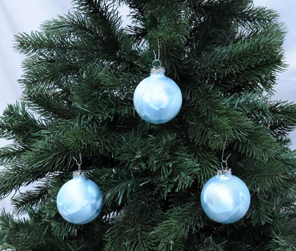 JACK 12x Glas Eislack Christbaumkugeln 6cm Thüringer Produktbild 