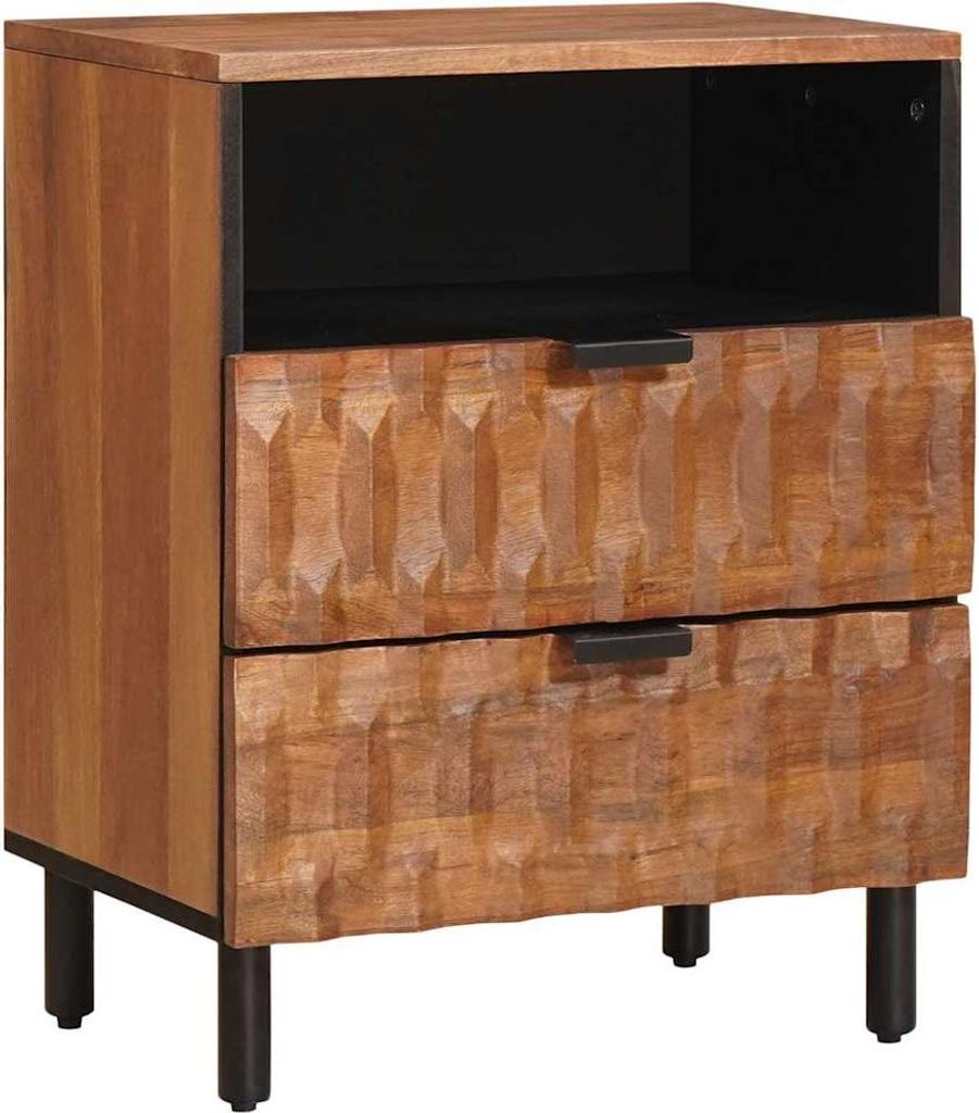 Nachttisch Braun 50 x 33 x 62 cm Massivholz Mango