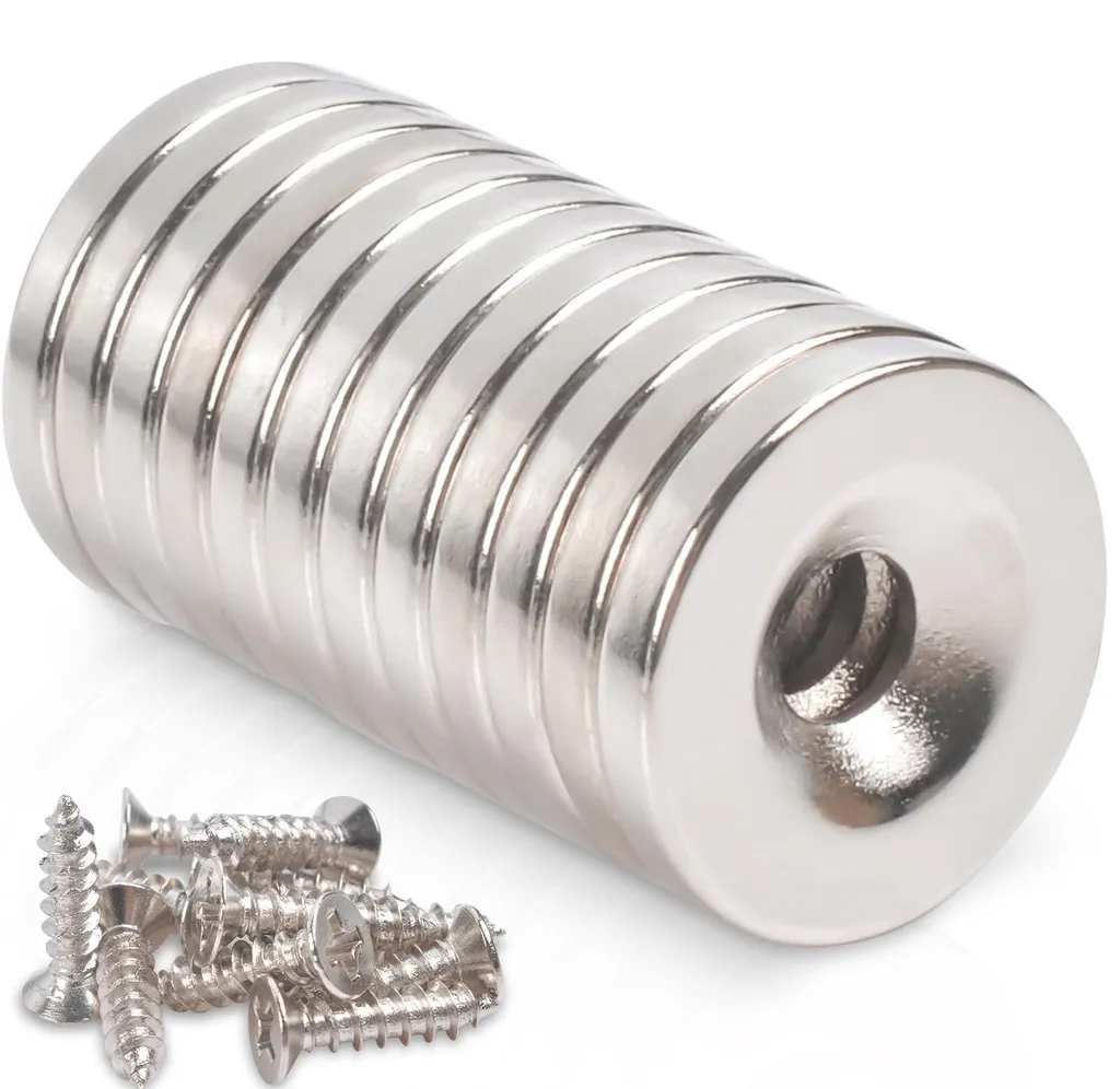 Aimants Néodyme Puissants 18 x 3 mm avec Trou - Fixation Magnétique Inox