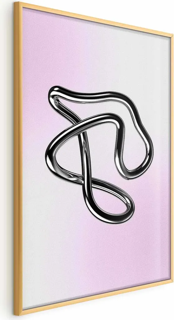 Poster 40x60 Silver Intricacies con Cornice Oro Alta Qualità
