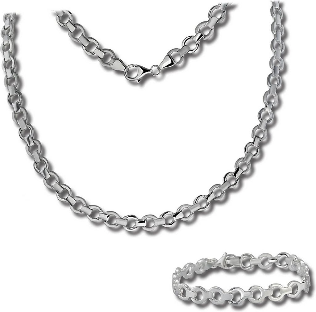 SilberDream Schmuck Set Collier Armband für Damen rund matt Silber D2SDS439J