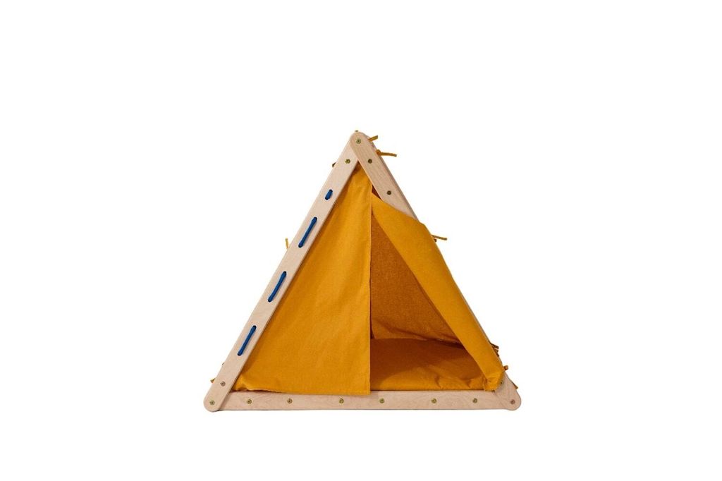 All4Baby Zelt für Kletterdreick Julia - Farbe: Feather Pattern, Climb Up Toys:Mustard