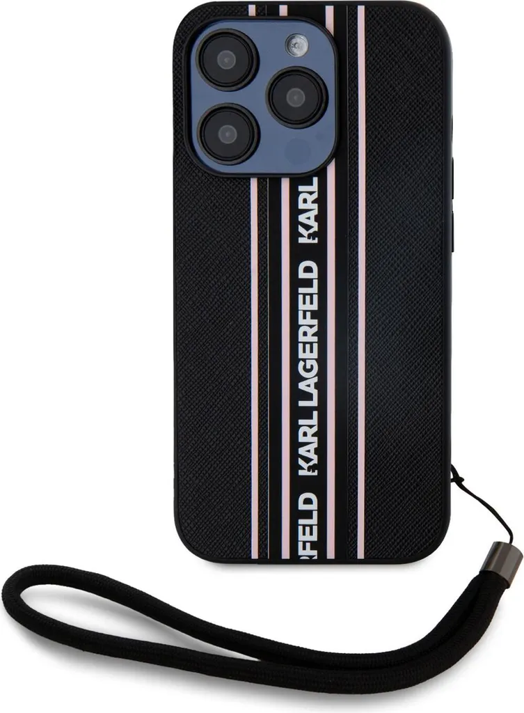 Cover Karl Lagerfeld iPhone 15 Pro Saffiano Athleisure - Nero e Rosa