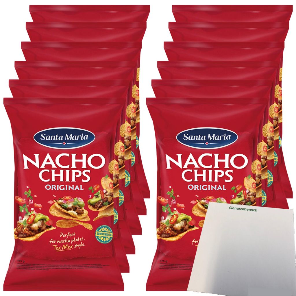 Santa Maria Tortilla Chips Nacho VPE (12x475g Packung) + usy Block