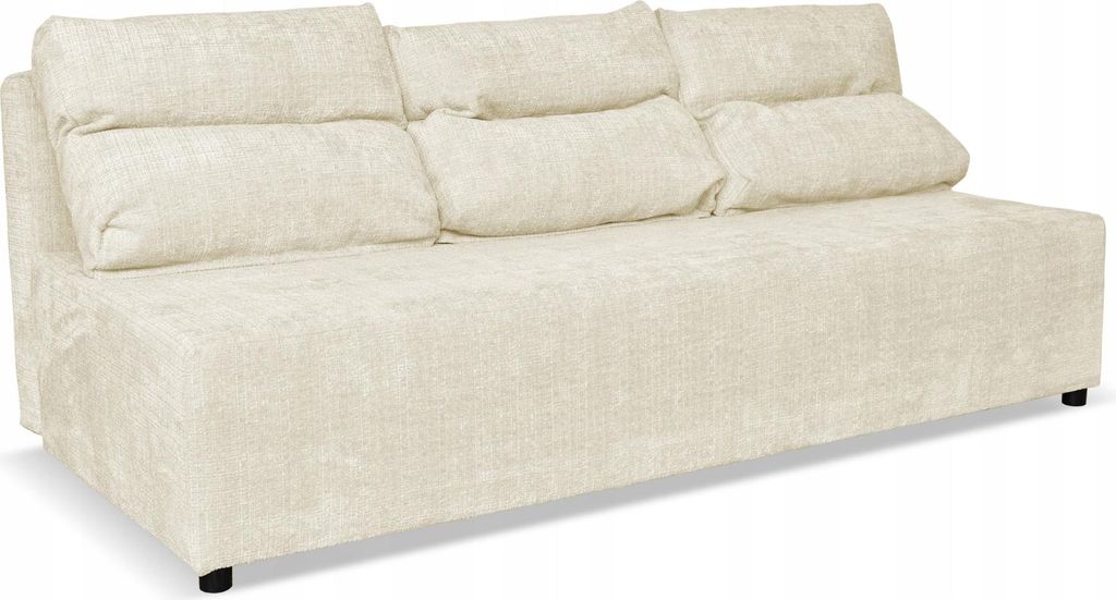 Family Meble Couch Kimo Schlafsofa Schlafcouch mit Bettkasten Freistehendes Lounge Sofa Bequem zum Entspannen Wohnzimmer Wartezimmer Beige
