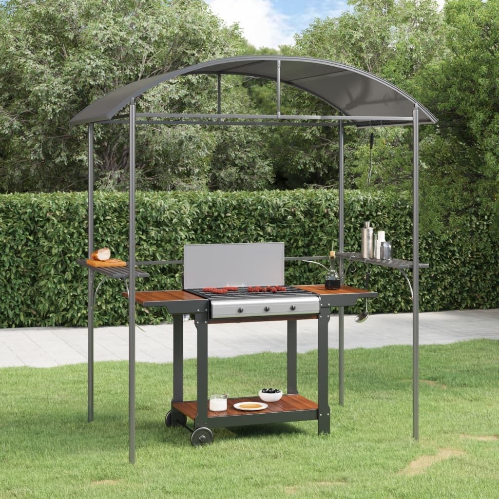 "im Angebot" Grillpavillon mit Seitenregalen Anthrazit 220x115x230 cm Stahl - Pavillons & Partyzelte CC16565