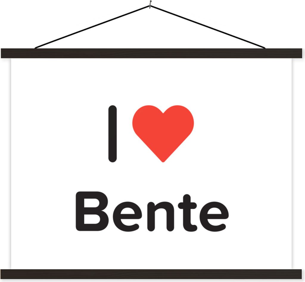 MuchoWow Textilposter Ich liebe - Bente - Mädchen 60x45 cm mit schwarzem Rahmen - Poster Schlafzimmer