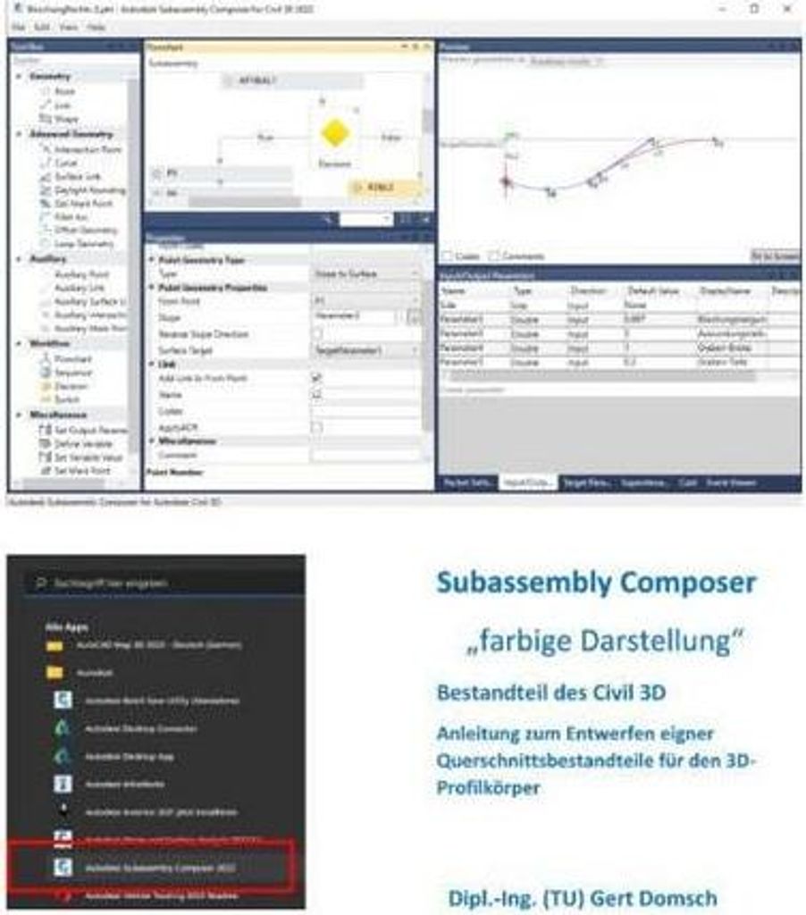 Cvil 3D Deutschland / Subassembly Composer, Bestandteil des Civil 3D Deutschland ( arbige Darstellung" für Anwender)"