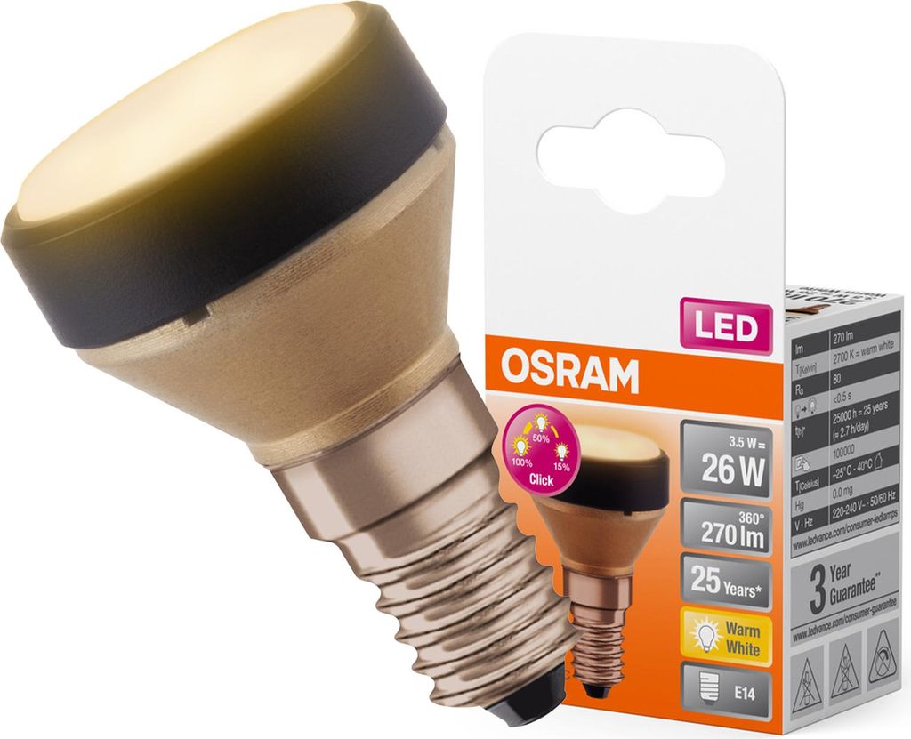 Osram LED Star Flat Lamp 3.5W = 26W E14 opaco 270lm bianco Immagine del prodotto 