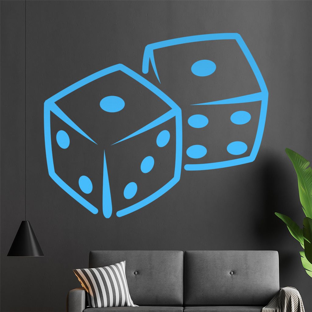 KIWISTAR Würfel Spielwürfel Wandtattoo in 6 Größen - Wandaufkleber Wall Sticker - Dekoration, Küche, Wohnzimmer, Schlafzimmer, Badezimmer