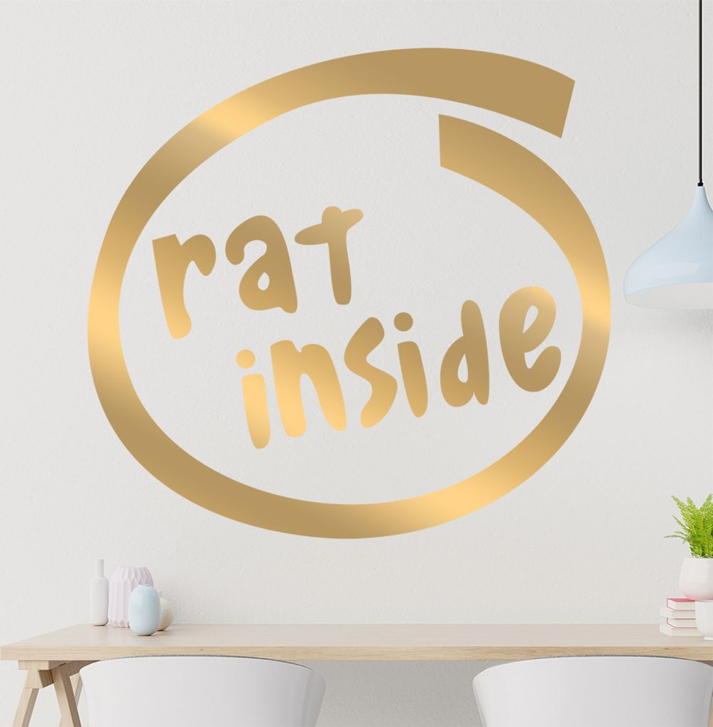 rat inside Wandtattoo in 6 Größen - Wandaufkleber Wall Sticker - Dekoration, Küche, Wohnzimmer, Schlafzimmer, Badezimmer