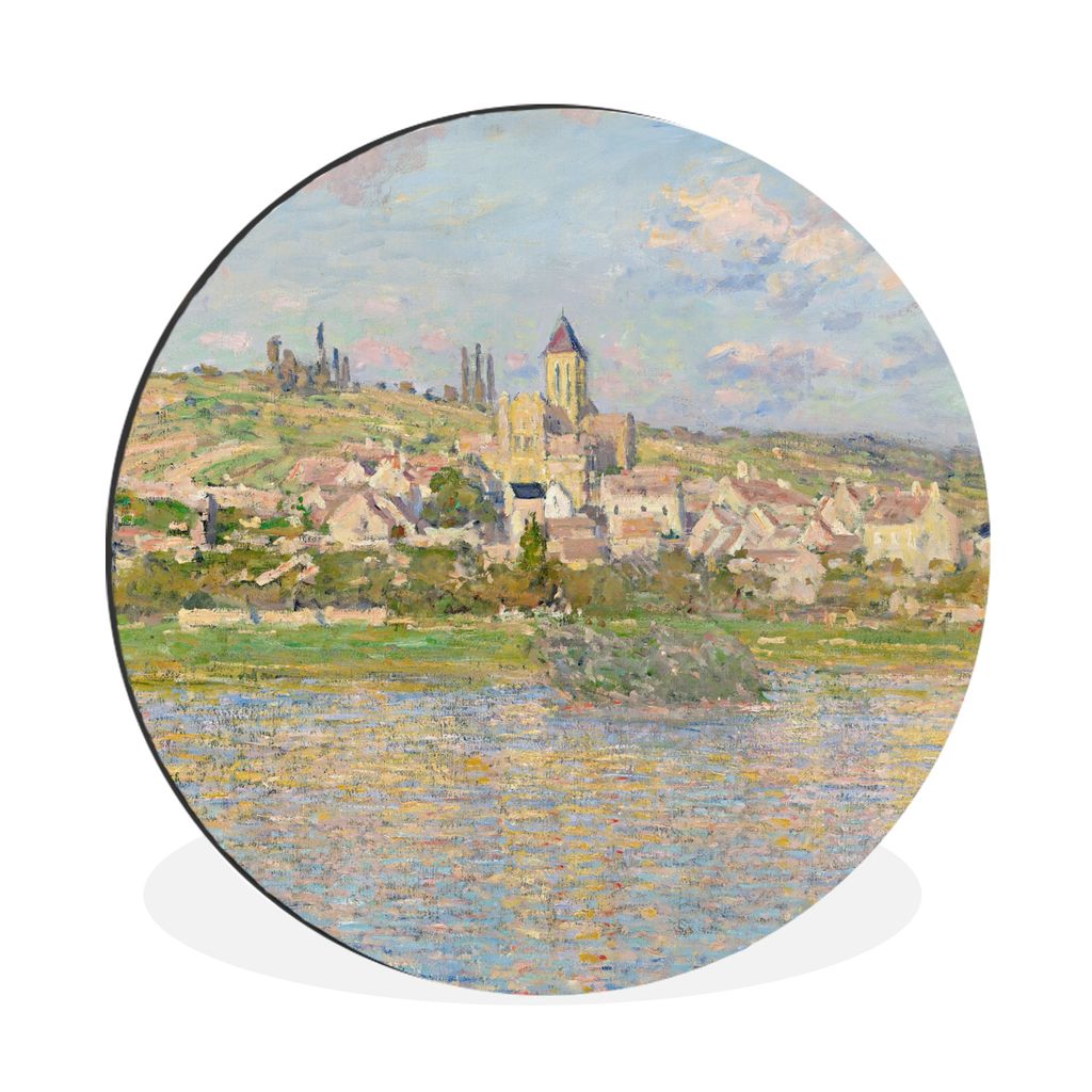 MuchoWow Aluminium Wandkreis Vétheuil - Claude Monet Ø 90 cm Wanddeko Modern Wohnzimmer - Mauerkreis - Wandbilder - Runde Bild - Bild aus Alumi...