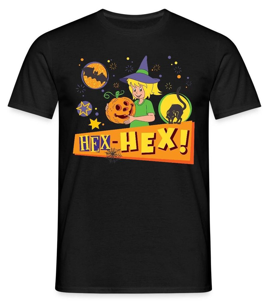 Spreadshirt Bibi Blocksberg Halloween Hex-Hex! Mit Bibi Männer T-Shirt, XXL, Schwarz