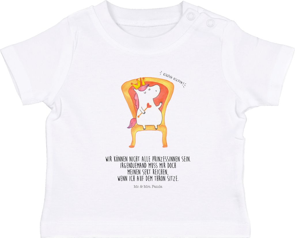 Mr. & Mrs. Panda Babyshirt Einhorn Prinzessin 6. - 12. Monat - Weiß - Geschenk, Geburtstag, Baby Jerseyshirt, T-Shirt, Geburtstagsgeschenk, Shirt,...