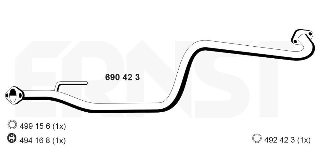 ERNST Abgasrohr Auspuffrohr für SUZUKI JIMNY (FJ) 690423