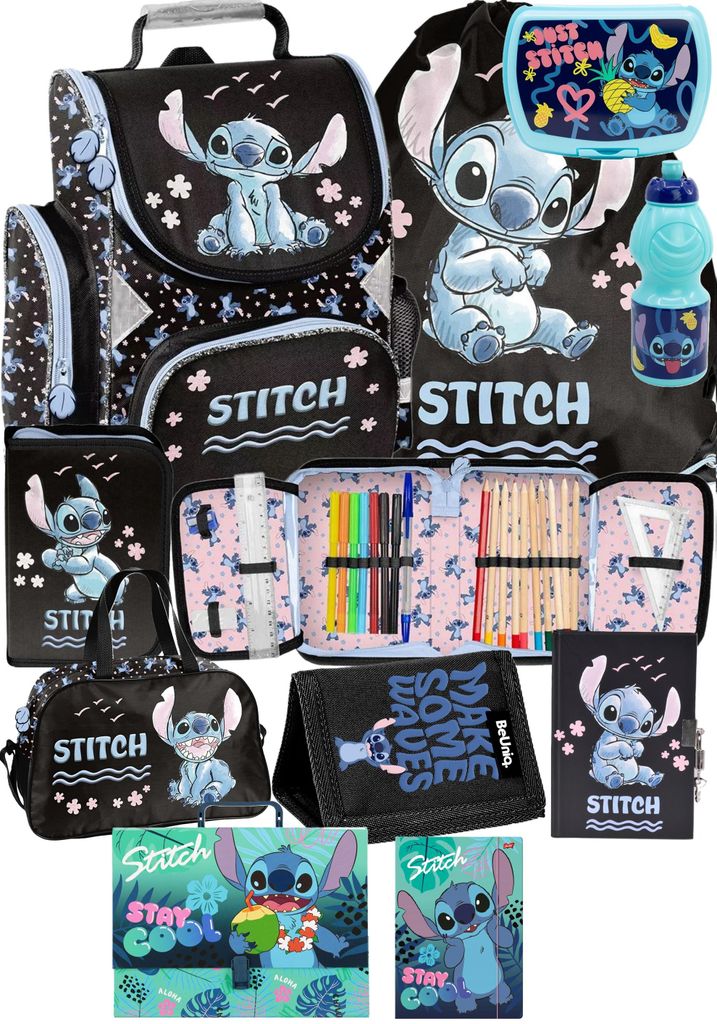 10tlg Lilo und stitch Schulranzen set Rucksack Federtasche Produktbild 