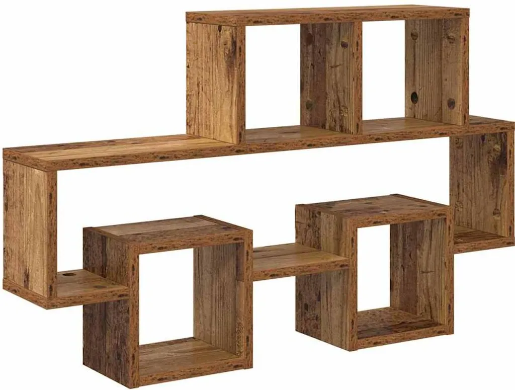 Scaffale Parete Industriale Legno Recuperato 82x15x51 | Design Urban