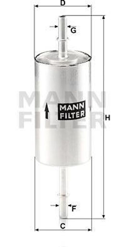 MANN-FILTER WK 512/1 Kraftstofffilter OE 3964918 kompatibel mit XF, S-Type, Transit, Tourneo, Focus