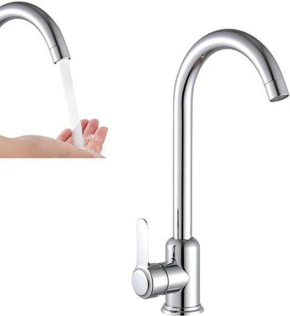 Drehbare Küchenarmatur aus Edelstahl für Spülbecken warm/kalt