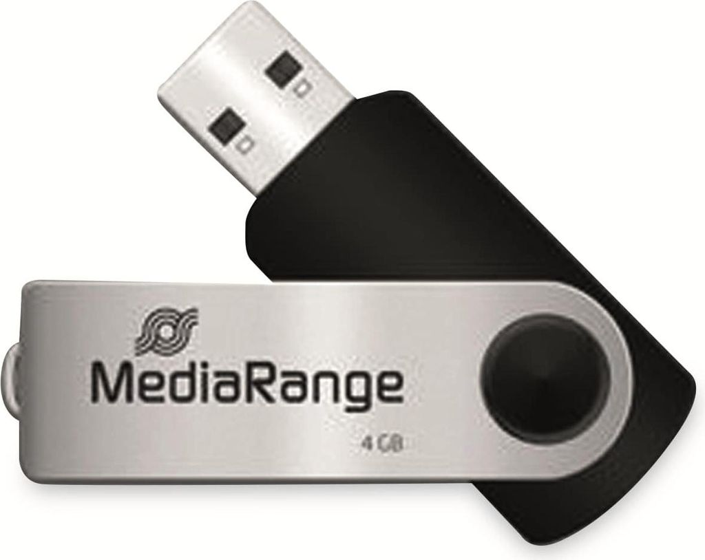 MediaRange USB-Stick schwarz, silber 4 GB