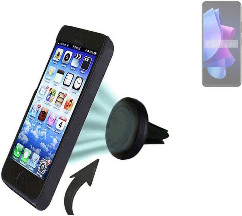 K-S-Trade Kompatibel mit Tecno Spark 10 5G Auto Handy Halterung KFZ Halter Lüftungsgitterhalterung Air Vent mount Smartphone Halter