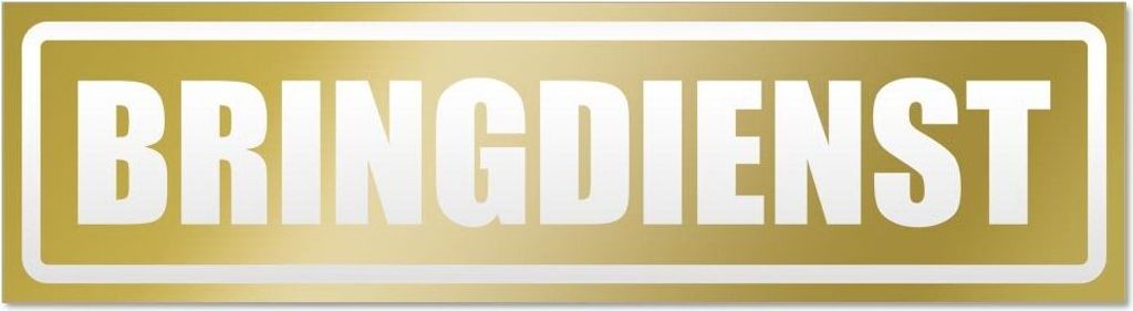 Kiwistar Bringdienst invertiert Magnetschild Schild magnetisch - 60cm Gold - Magnetfolie für Auto PKW Kfz