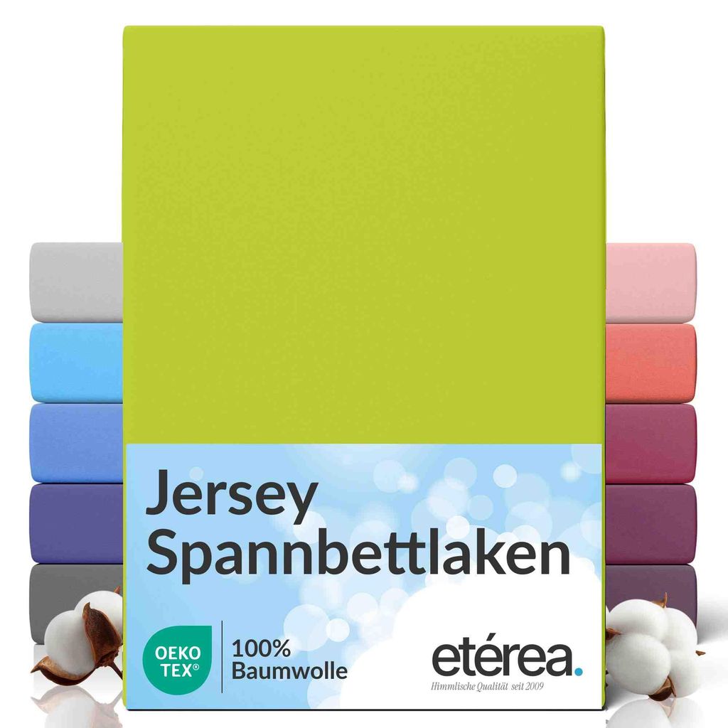Jersey Spannbettlaken 200x220 cm, 100% Baumwolle Bettlaken Produktbild 