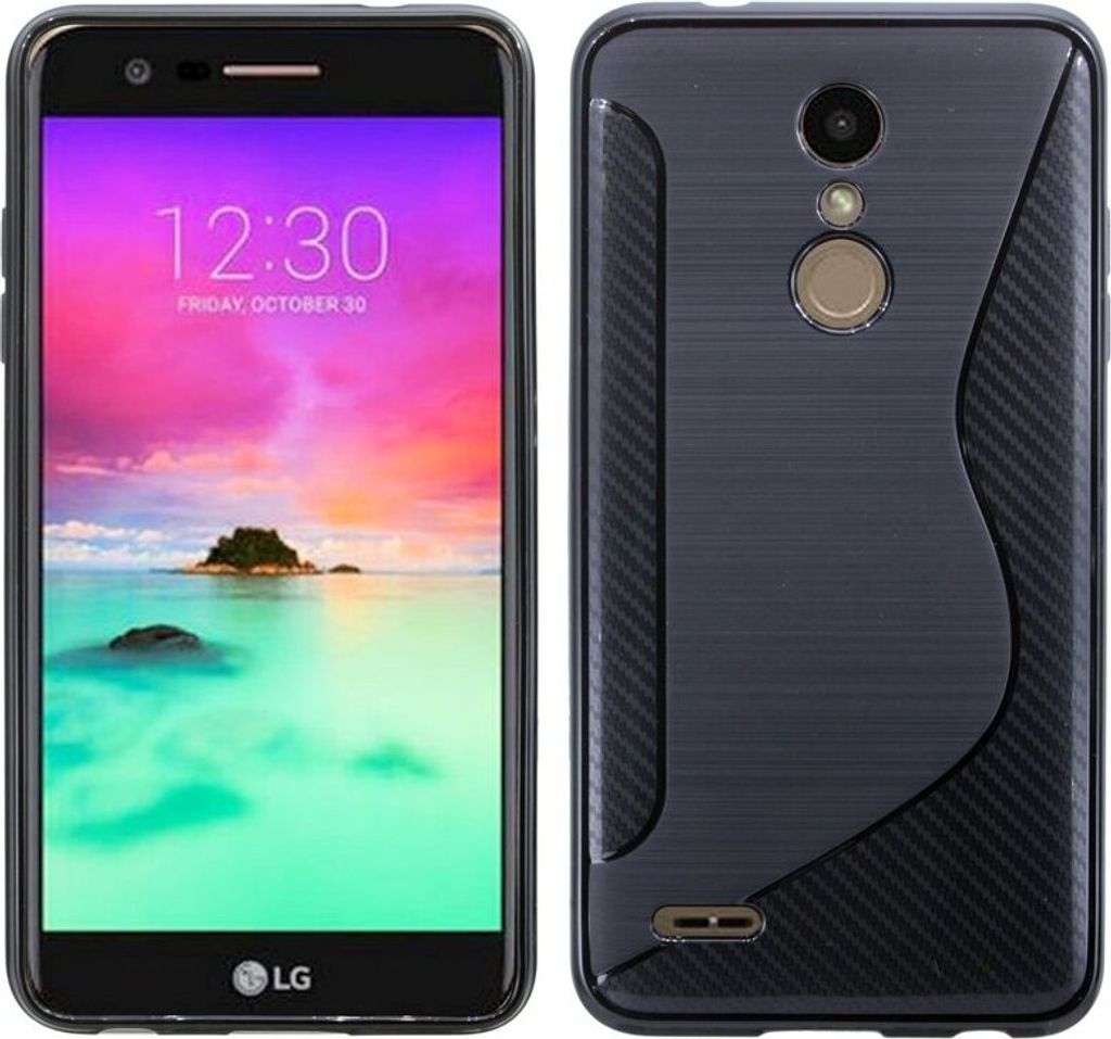 LG K11 Handy Silikon Schutzhülle Cover Case Schwarz