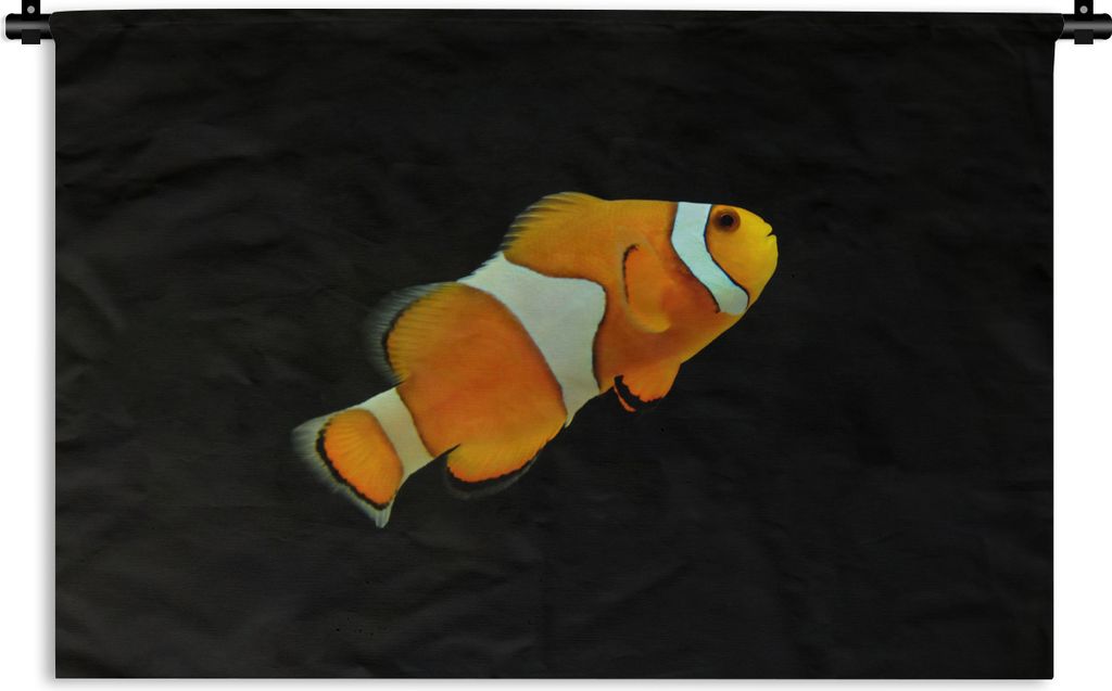 MuchoWow Wandteppich Wandbehang Fisch - Linie - Schwarz 60x40 cm Tapisserie Dekoration Wandtuch - Wanddekorationen