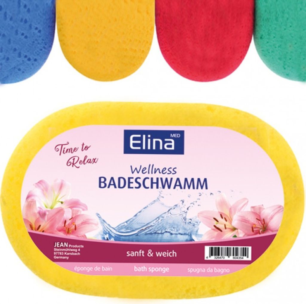 ELINA Schwamm Badeschwamm oval 5f.so.14,2x9,2x5cm Produktbild 