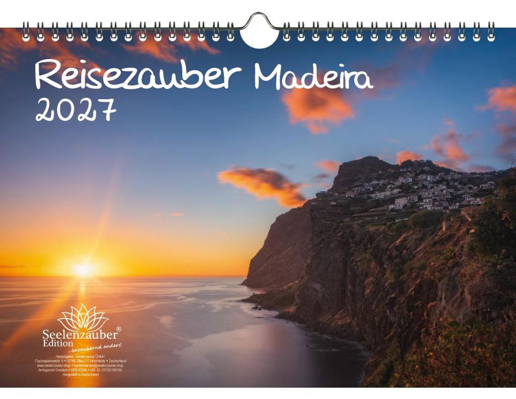 Reisezauber Madeira DIN A4 Kalender für 2027 Reise Urlaub Strand Spanien - Seelenzauber