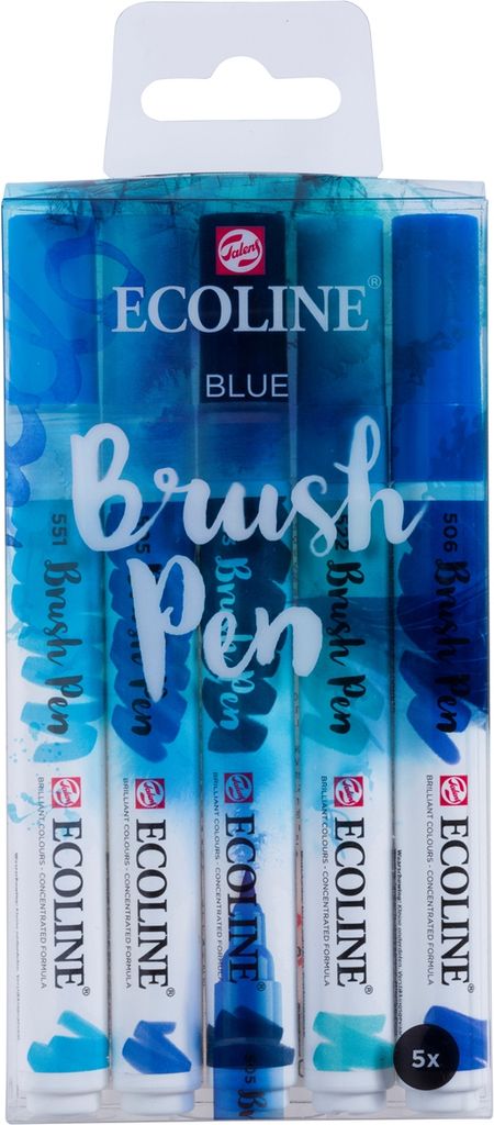 Talens ecoline Satz von 5 Pinsel Stifte Pinselspitze blau