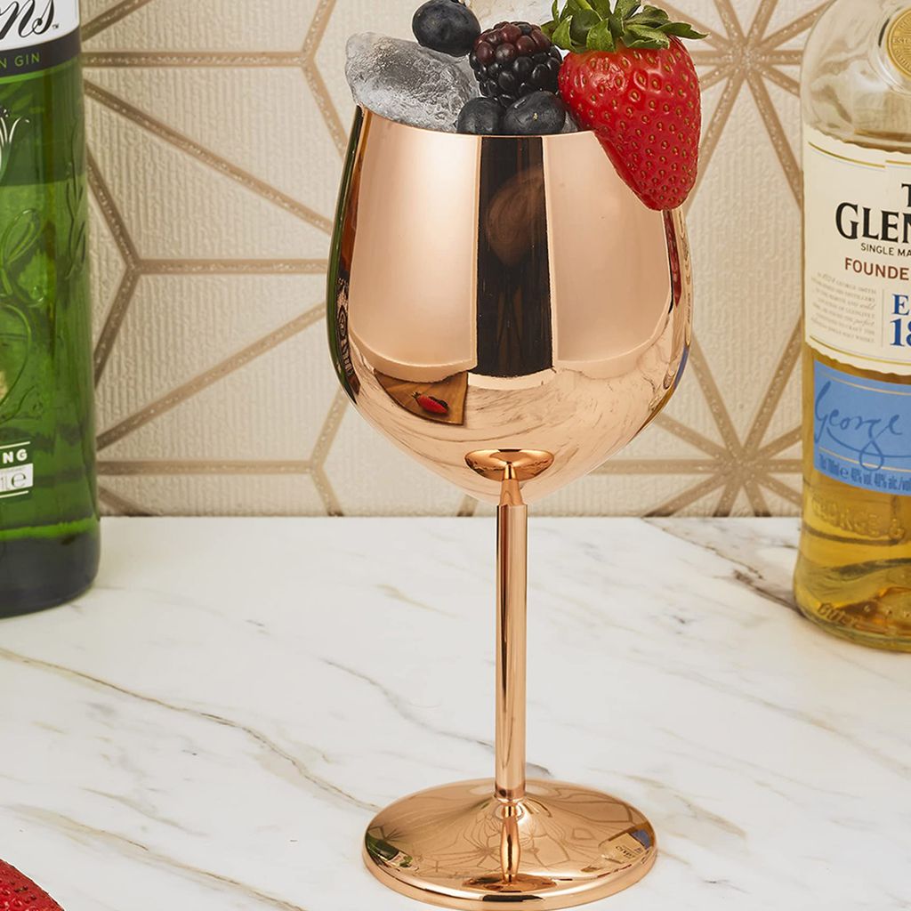 Nerezová sklenice na víno 550 ml, kreativní kovová Obrázek produktu 4