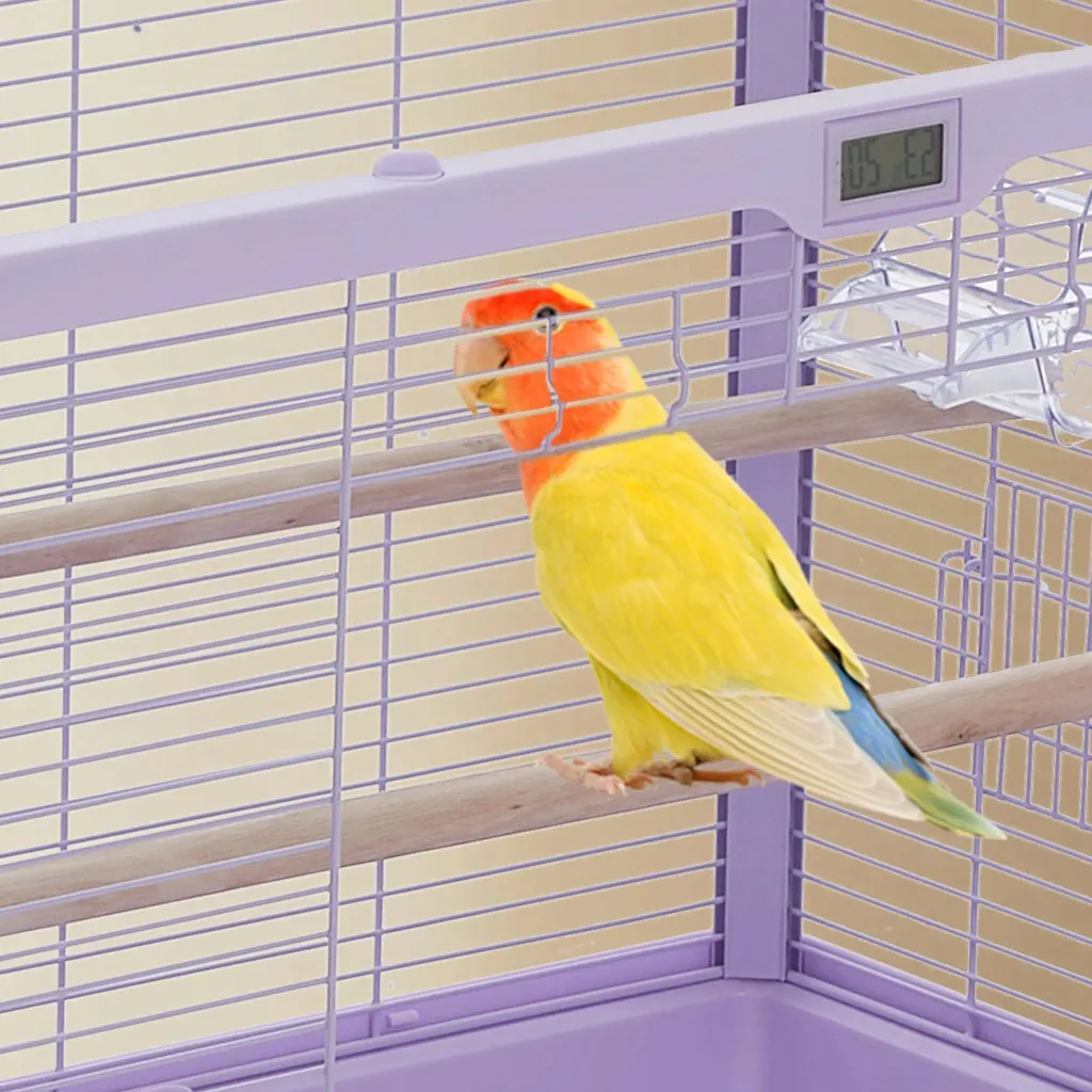 Cage à oiseaux 71 cm en fer avec support à roulettes violette - 3