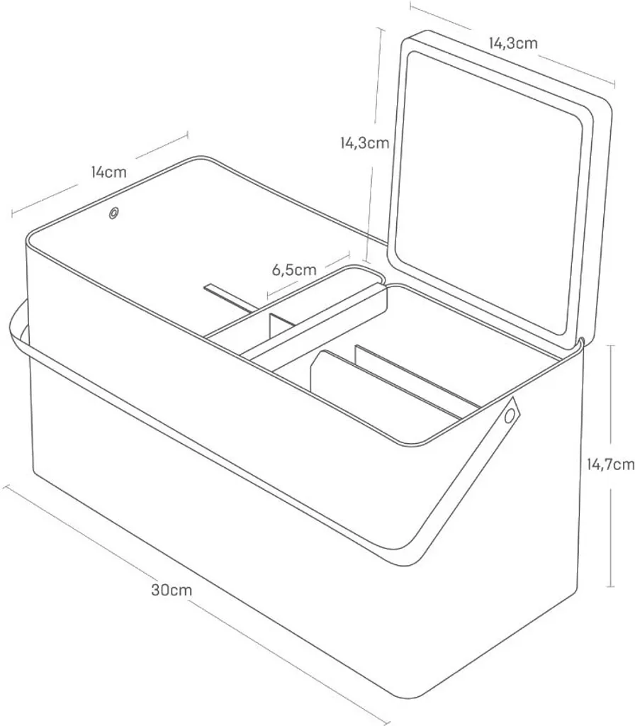 Vanity Case Fixe pour Maquillage Tower Blanc avec Miroir de Table Chic - 12