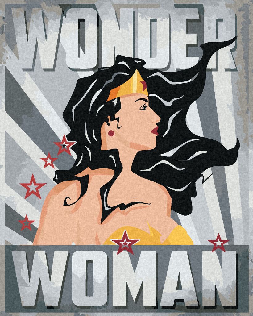 Zuty - Malen nach Zahlen - WONDER WOMAN STERN II, 40x50 cm, mit Keilrahmen (bereits gespannt)