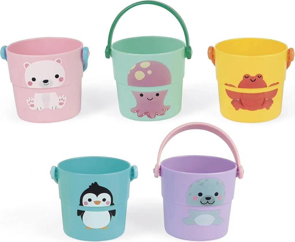 Jouets de Bain Janod pour Occuper Bébé et Faciliter le Lavage - Set