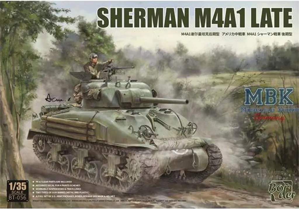 Maquette de Char Sherman M4A1 tardif Border Model BT-056 à Construire