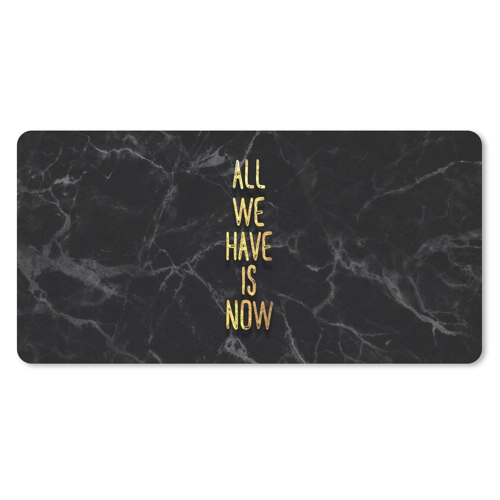 MuchoWow Schreibtischunterlage Zitate - Sprichwörter - Gold - Marmor 80x40 cm - XXL Mauspad - Gaming Mauspad