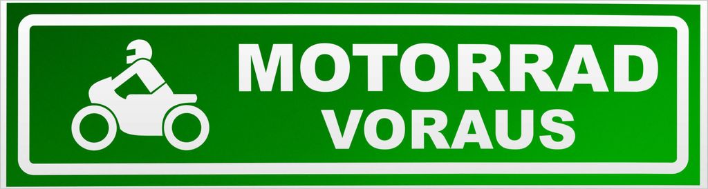 Kiwistar Motorrad voraus Motiv 2 invertiert Magnetschild Schild magnetisch - 30cm Grün - reflektierend - Magnetfolie für Auto PKW Kfz