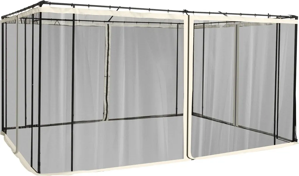 Parois latérales moustiquaires pour repas d'été sous tonnelle 335x207cm