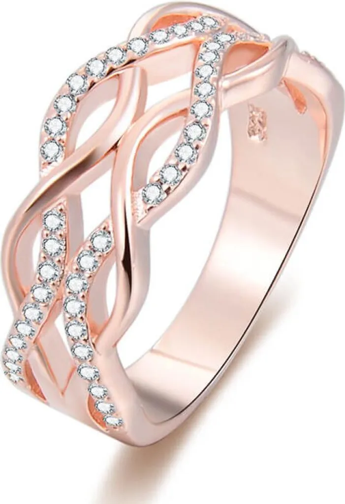 Anello AGG333 Argento Oro Rosa 62 mm Zirconi | Prezzo Speciale