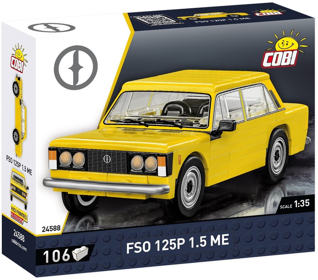 The image shows the packaging of a toy car model.