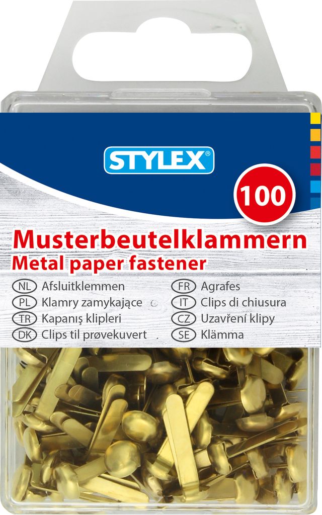 STYLEX Musterklammern - 19 mm - gold - 100er Schachtel Produktbild 