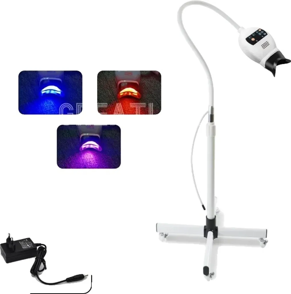 Éliminez les taches dentaires avec la lampe LED blanchiment 3 couleurs