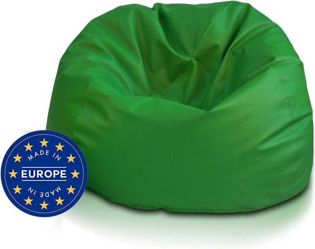 Ecopuf Sakwa, Sitzkissen Sessel Bean Bag, Sitzsack Kunstleder, Grün E9, L